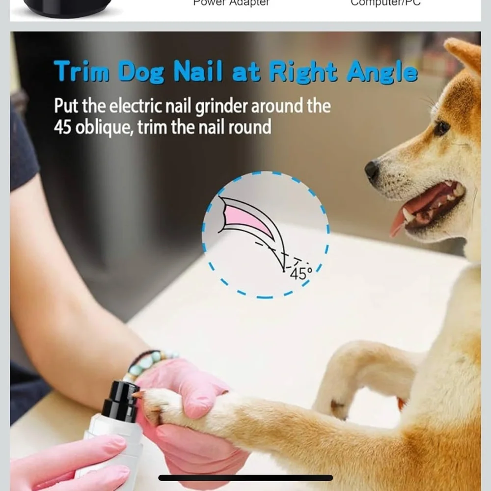 2-Speed Pet Nail Grinder with USB Charging